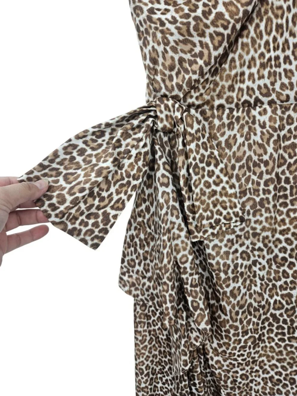 J. Crew One Shoulder Ruffle Hem Maxi Dress In Leopard Women's Size 2 NEW Preppy
